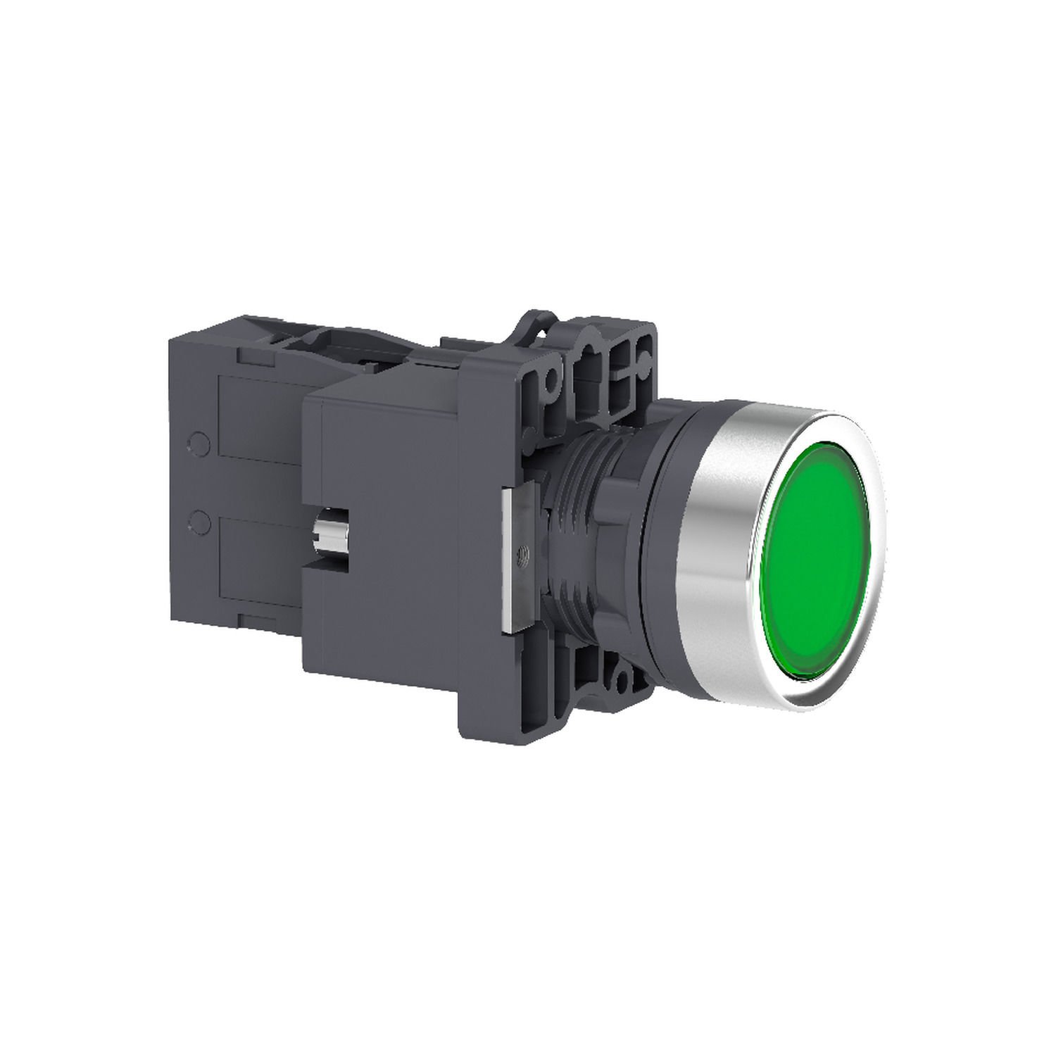 Schneider XA2EW33B1 Yeşil Işıklı Yaylı Buton Ø22 24V AC/DC 1NA