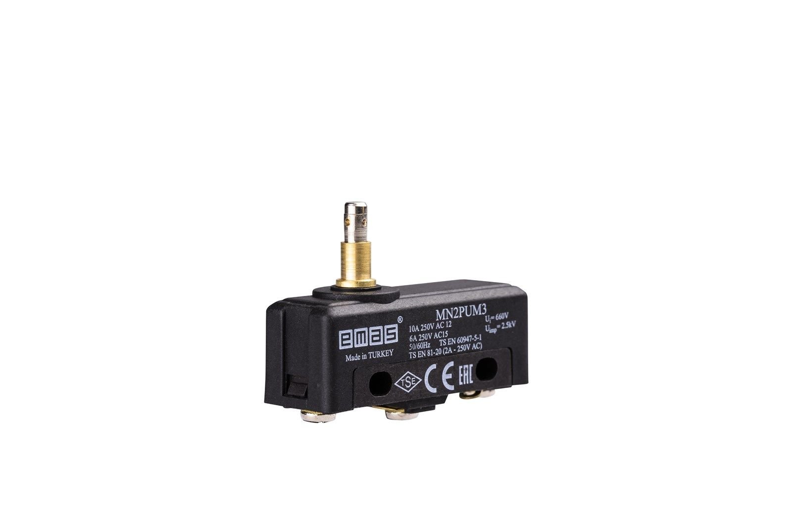 Emas MN2PUM3 Metal İnce Pimli 1CO MN2 Serisi Plastik Mini Switch