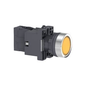 Schneider XA2EW35B1 Sarı Işıklı Yaylı Buton Ø22 24V AC/DC 1NA