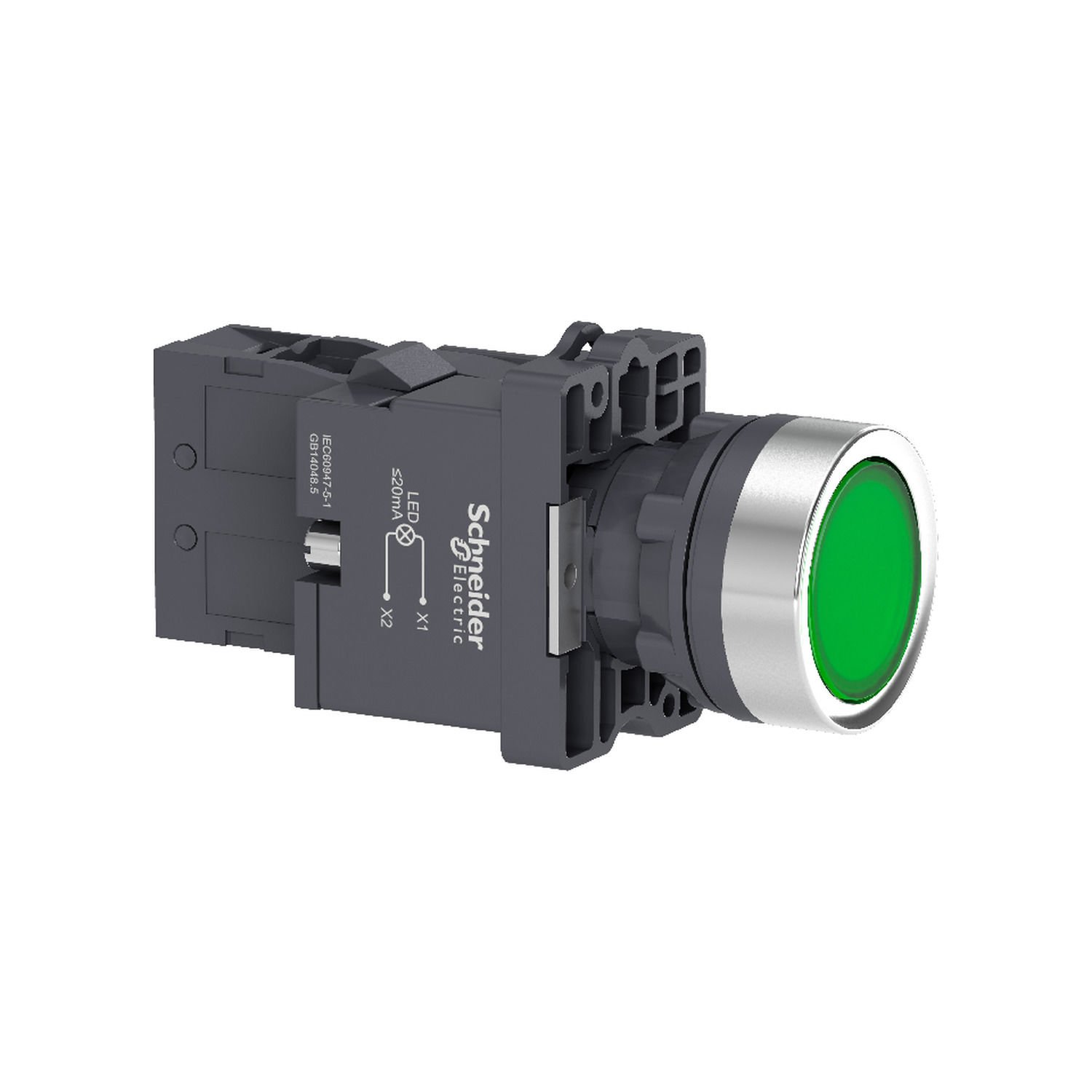 Schneider XA2EW33M1 Yeşil Işıklı Buton Ø22 220V AC 1NO