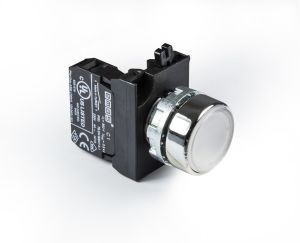 Emas CM100DB CM Serisi Metal 1NO Yaylı Düz Beyaz 22 mm Buton
