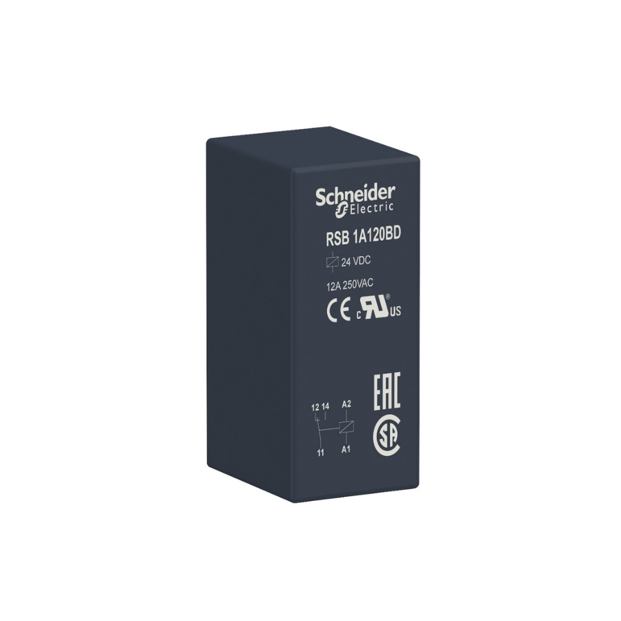 Schneider RSB1A120BD 24VDC 12A 1 Kontak 5 Pin Röle