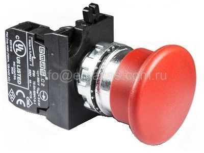 Emas CM100MK CM Serisi Metal 1NO Yaylı 40 mm Mantar Kırmızı 22 mm Buton