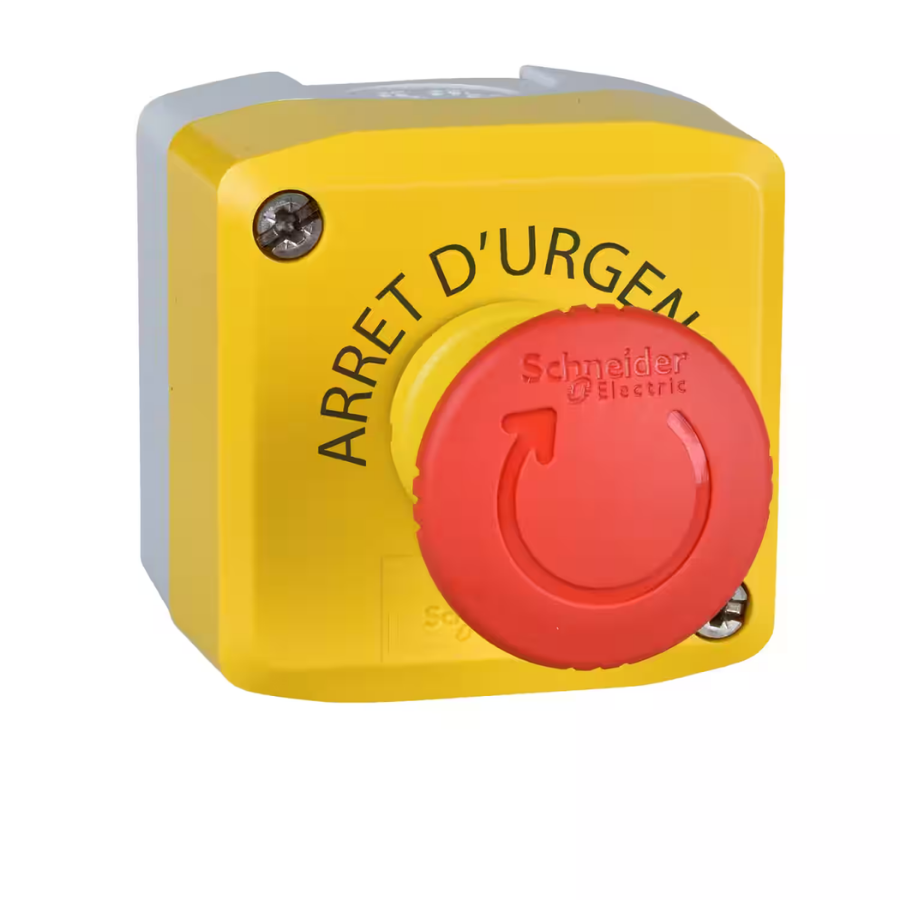 Schneider XALK1781H29 Harmony, Kontrol kutusu, Plastik, Sarı, 1 Kırmızı mantar kafalı buton Ø40, Acil durdurma butonu, 1 NK, EMERGENCY STOP etiket tutuculu