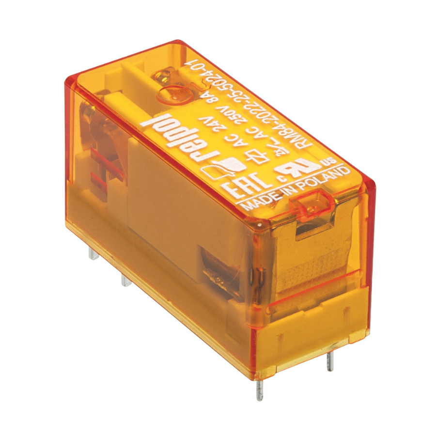 Relpol RM84-2012-25-5024-01 2 Kontak 8A 24VAC PCB Şeffaf Röle