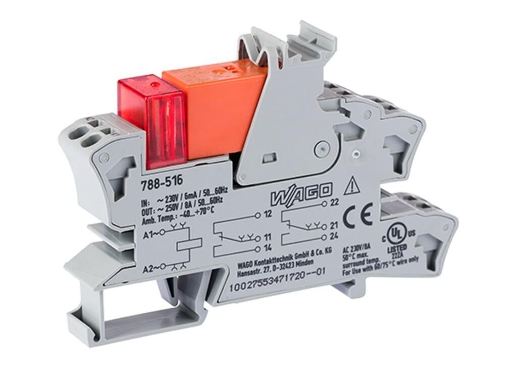 Wago 788-516 230VAC 8A 2 CO Ledli Çift Kontak Röle