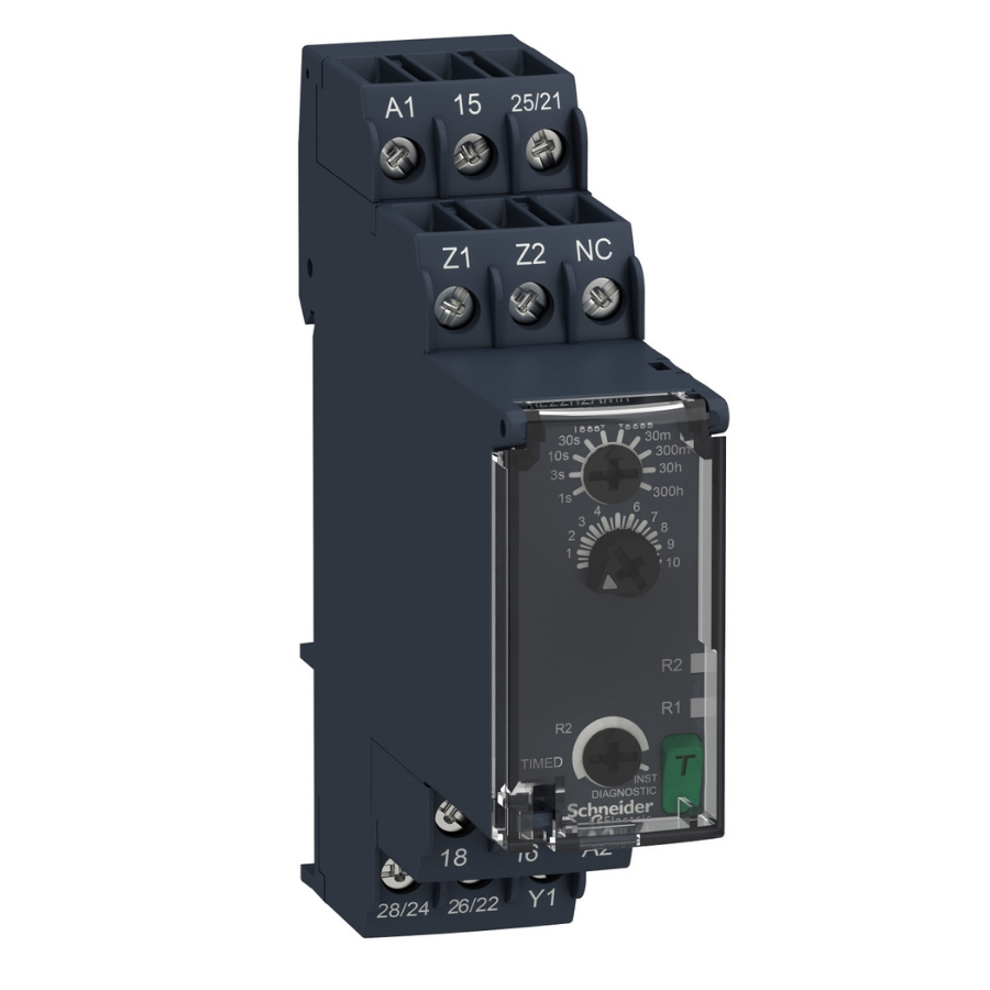 Schneider RE22R2AMR 8A 2CO 24-240V AC/DC 0,05 Saniye - 300 Saat Açmada Gecikmeli Zaman Rölesi
