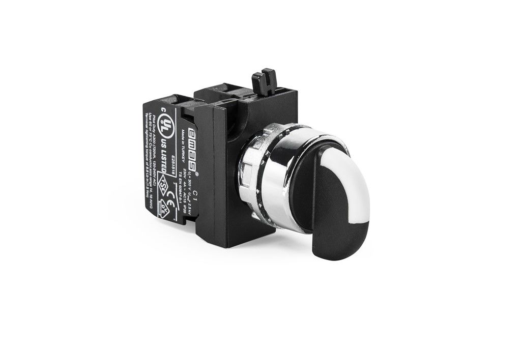 Emas CM101S30 CM Serisi Metal 2NO (II-0-I) 60° Seçici Kalıcı 22 mm Buton