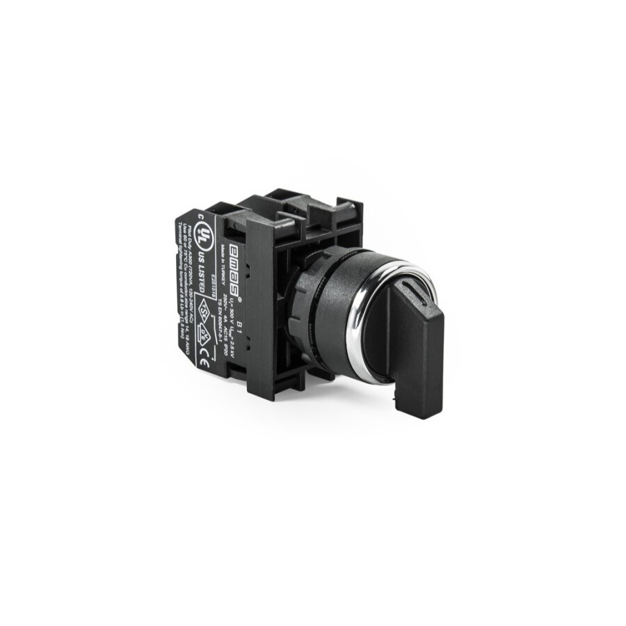 Emas CM101S31 CM Serisi Metal 2NO (II-0-I) 60° Seçici Tek Dönüşlü 22 mm Buton