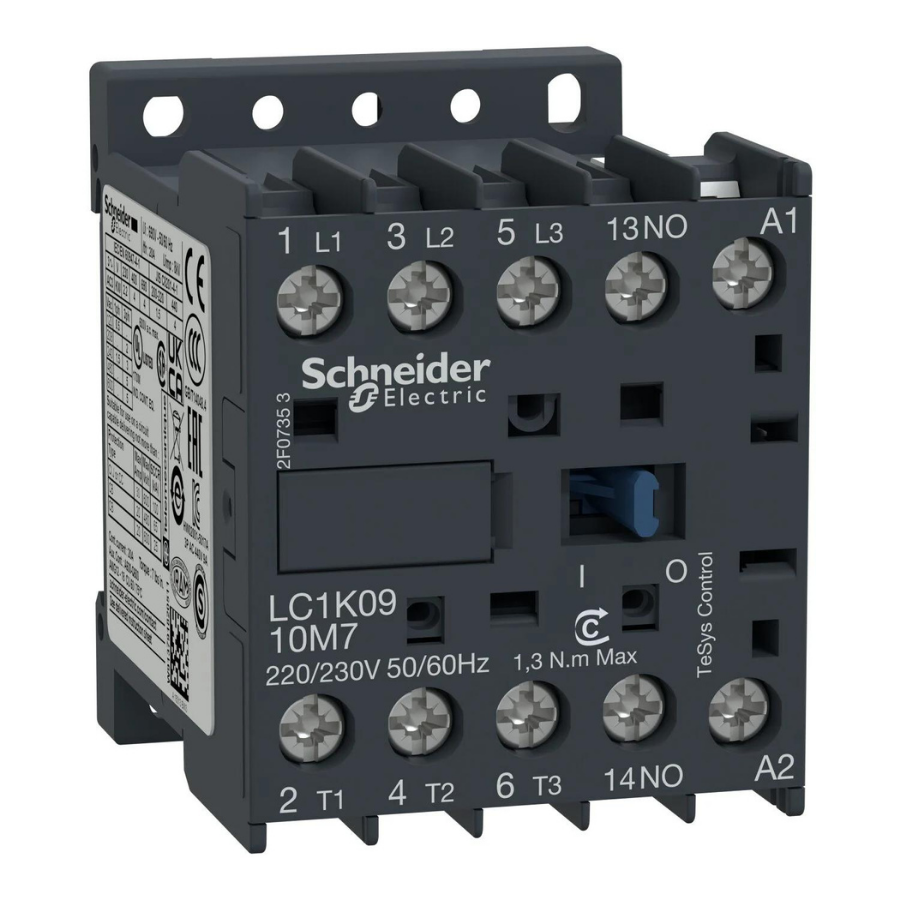 Schneider LC1K0910M7 220VAC 4 kW 9A 1 NO Mini Kontaktör