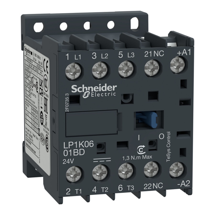 Schneider LP1K0601BD 24VDC 2.2 kW 6A 1 NC Mini Kontaktör