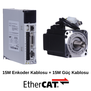 GMTCNT 400W Servo Motor,Sürücü,Enkoder Güç Kablo Set 15M EtherCat