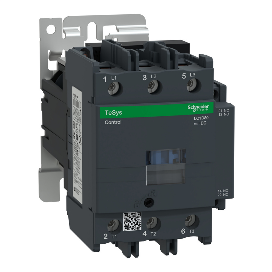 Schneider LC1D80BD 24V DC 37 kW 80A 1NO 1NC Kontaktör