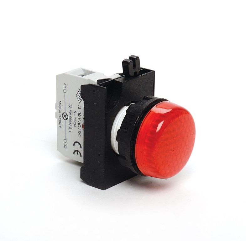 Emas CP060XK CP Serisi Plastik LED'li 12-30V AC/DC Kırmızı 22 mm Sinyal