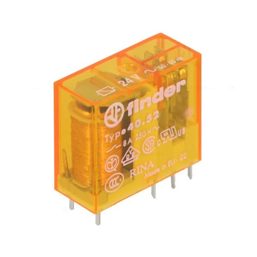 Finder F.40.52.8.230.0000 Minyatür PCB Röle 2 CO 8A 230V AC