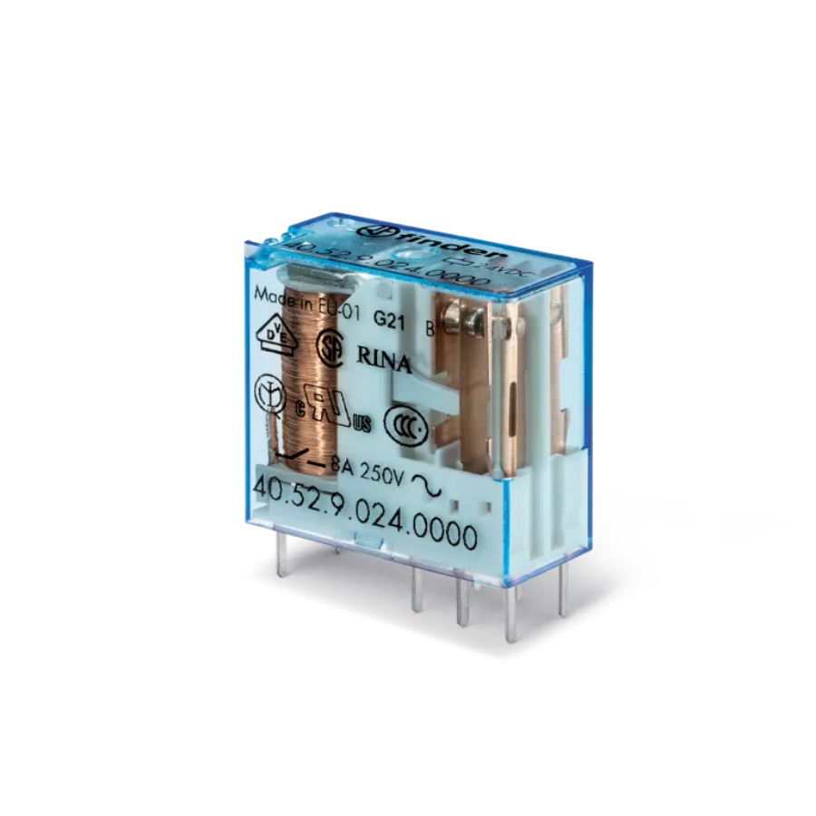 Finder F.40.52.9.024.0000 Minyatür PCB Röle 2 CO 8A 24V DC