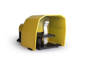 Emas PDKA11BX10 PDK Serisi Metal Korumalı 1NO+1NC Taşıma Kol Delikli Tekli Sarı Plastik Pedal