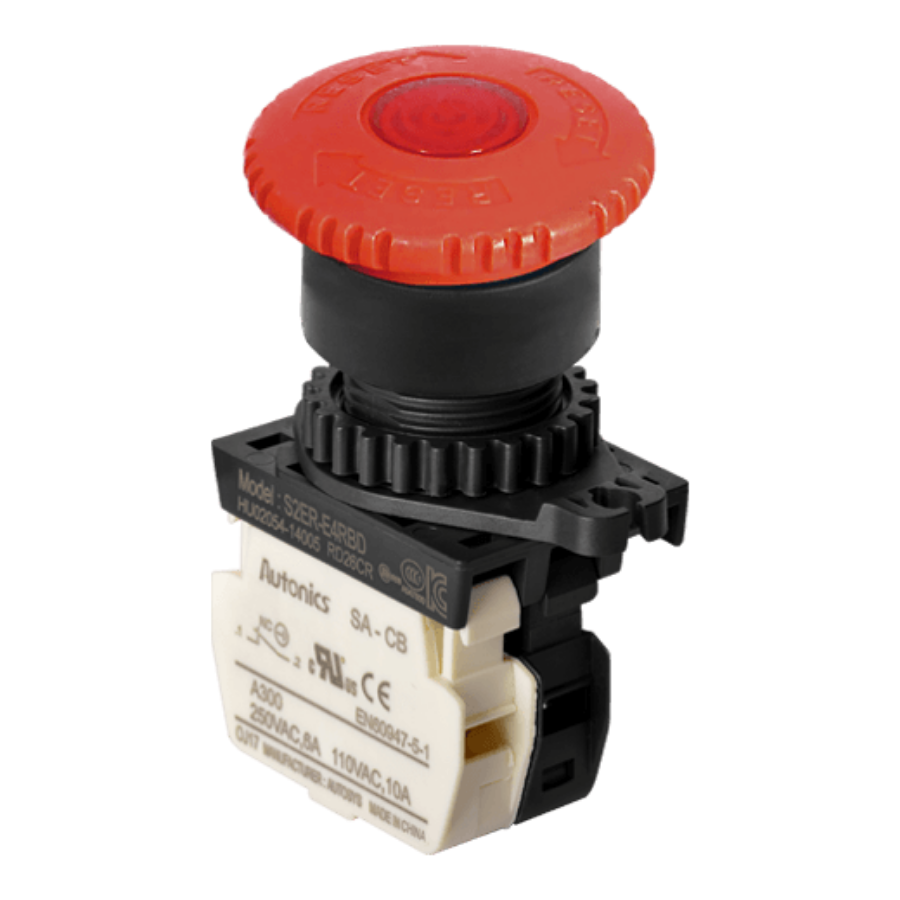 Autonics S2ER-E4RBDM Ledli 12-24V AC/DC Acil Stop Butonu