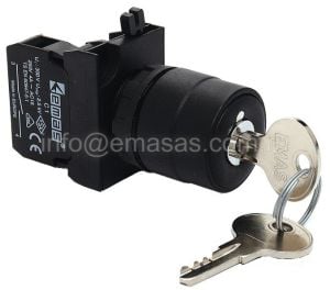 Emas CP100AA20 CP Serisi Plastik 1NO (0-I) 60° Anahtarlı Kalıcı 0 Pozisyonunda Anahtarı Çıkan 22 mm Buton