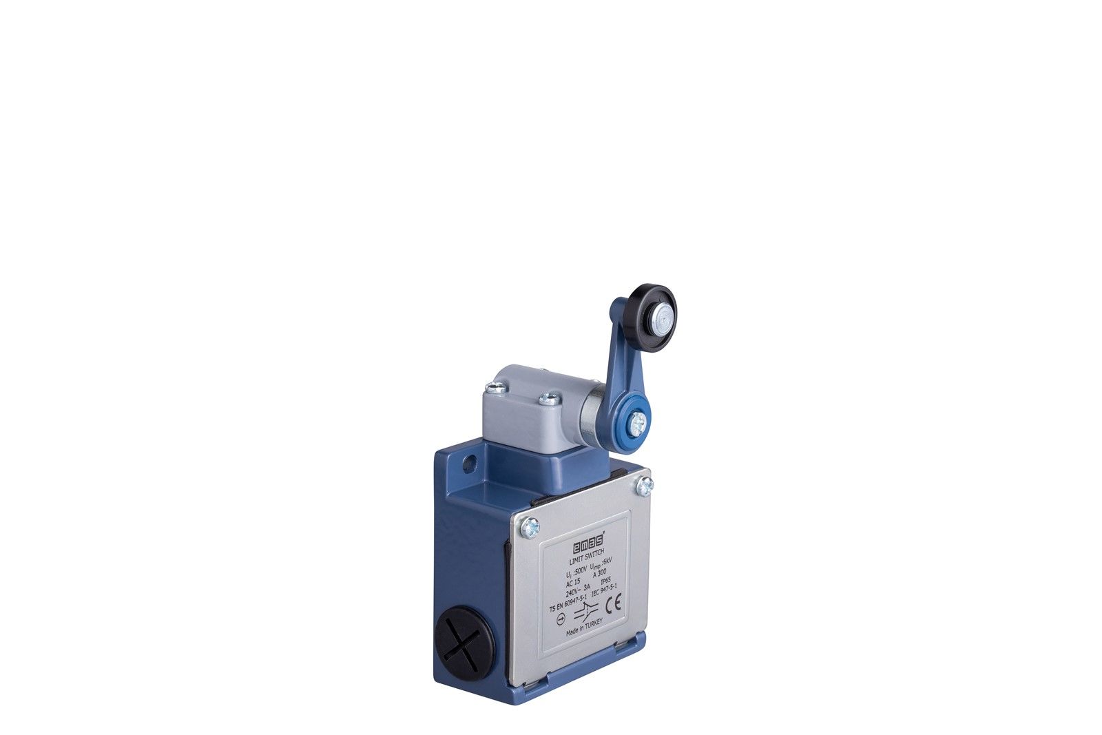 Emas L53K13MEP121 L53 Metal Gövde 18 mm Plastik Kollu Makara Ani Hareketli 1NO+1NC Sınır Şalter
