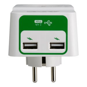 Schneider PM1WU2-GR 2 USB Portlu Tekli Akım Korumalı Priz