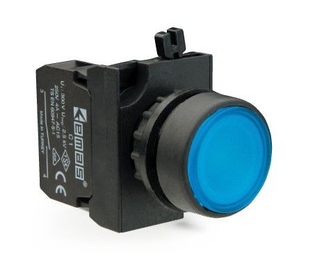 Emas CP100DM CP Serisi Plastik 1NO Yaylı Düz Mavi 22 mm Buton