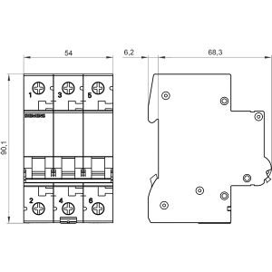 Siemens 5SL6304-7 6kA C Tipi 4 Amper Üçlü Otomatik Sigorta