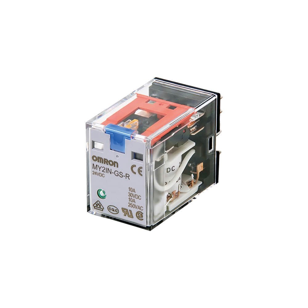 Omron MY4IN-GS-R AC220/240 4 Kontak 14Pin 6A Ledli Mek. Göst. Kit. Test Btn. Röle