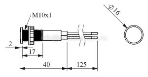 Emas S100LK1 S Serisi Plastik LED'li 12V AC/DC Kırmızı 10 mm Sinyal