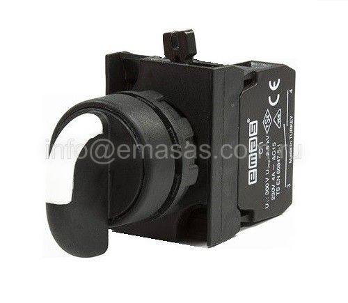 Emas CP100S21 CP Serisi Plastik 1NO (0-I) 60° Seçici Dönüşlü 22 mm Buton