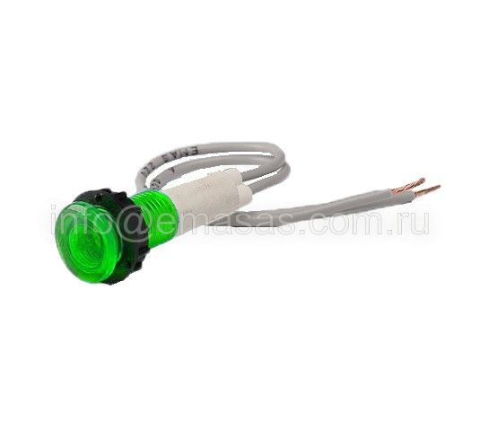 Emas S100LY1 S Serisi Plastik LED'li 12V AC/DC Yeşil 10 mm Sinyal