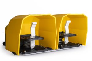 Emas PPKA22BB10 PPK Serisi Plastik Korumalı (1NO+1NC)+(1NO+1NC) Taşıma Kol Delikli Çiftli Sarı Plastik Pedal