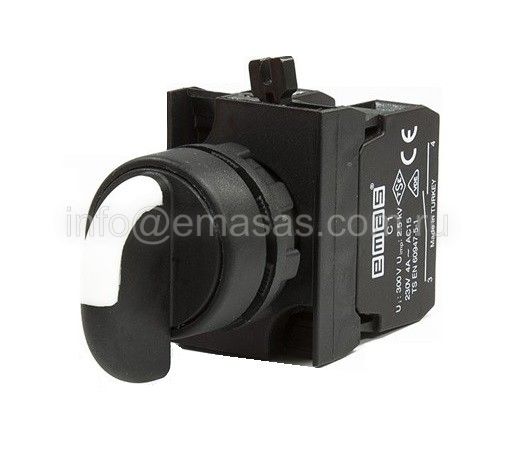 Emas CP101S32 CP Serisi Plastik 2NO (II-0-I) 60° Seçici Çift Dönüşlü 22 mm Buton