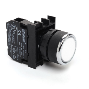 Emas B101DB 2 NA 22mm IP50 Düz Beyaz Yaylı Buton