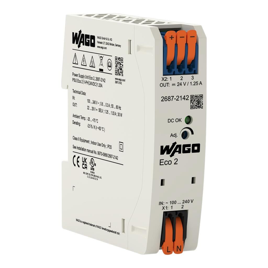 Wago 2687-2142 24VDC 1.25A Monofaze Güç Kaynağı