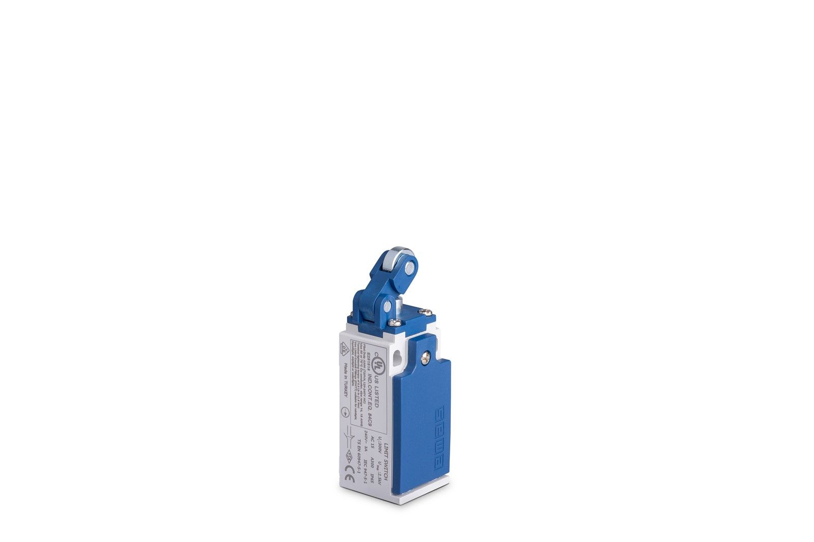 Emas L5K13MIM311 L5 Plastik Gövde 14 mm Metal Makaralı Manivela Ani Hareketli 1NO+1NC Sınır Şalter
