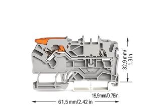 Wago 2102-1201 2.5 mm Push-İn Kollu Gri Ray Klemens