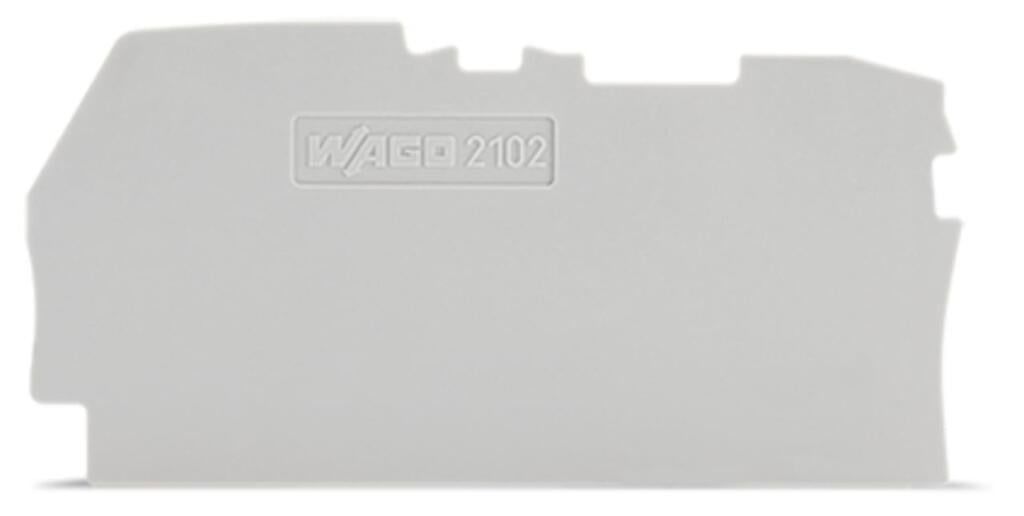 Wago 2102-1291 Sonlandırma ve ara plakası; 0,8 mm kalınlık; gri