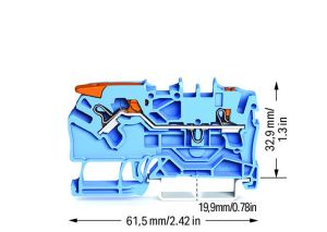 Wago 2102-5204 2.5 mm Kollu Push-in Mavi Ray Klemens