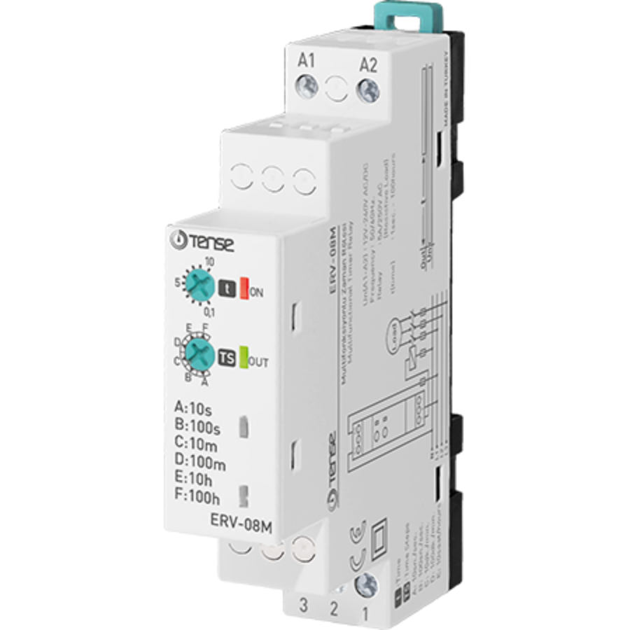 Tense ERV-08M Multifonksiyonlu Zaman Rölesi 12V-240V AC/DC