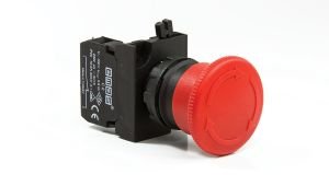 Emas CP200E CP Serisi Plastik 1NC Acil Stop 40 mm Çevirmeli Kırmızı 22 mm Buton
