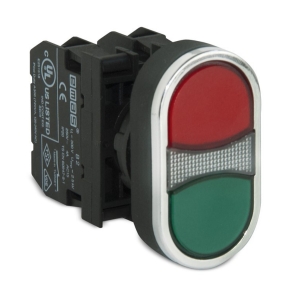 Emas B102B20KY 1NA+1NK Kırmızı Yeşil Yaylı Düz İkiz Buton