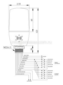 Emas IF5M220ZM05 IF Serisi Çok Renkli 220V AC Buzzerlı Sabit Anahtar Kontrollü M22 Vidalı LED İkaz 55mm