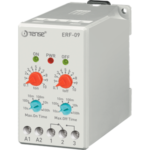 Tense ERF-09 Multifonksiyonlu Flaşör Rölesi 220VAC Ray Tipi