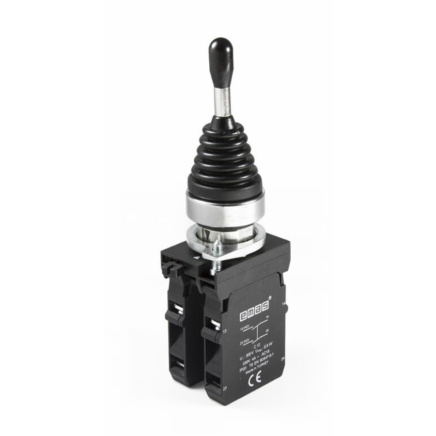Emas CP707DJ41 CP Serisi Plastik 2NO+2NO Joystick Dönüşlü 4 Pozisyonlu 22 mm Buton