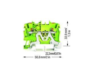 Wago 2200-1207 1 mm Sarı Yeşil Topraklama Klemensi Yaylı Push-İn
