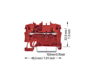 Wago 2201-1203 1.5 mm Push-in Kırmızı Ray Klemens