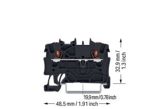 Wago 2201-1205 1.5 mm Push-in Siyah Ray Klemens