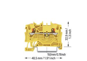 Wago 2201-1206 1.5 mm Push-in Sarı Ray Klemens
