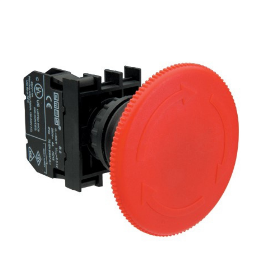 Emas B200E60 1NK Çevirmeli 60 mm Kırmızı Acil Stop